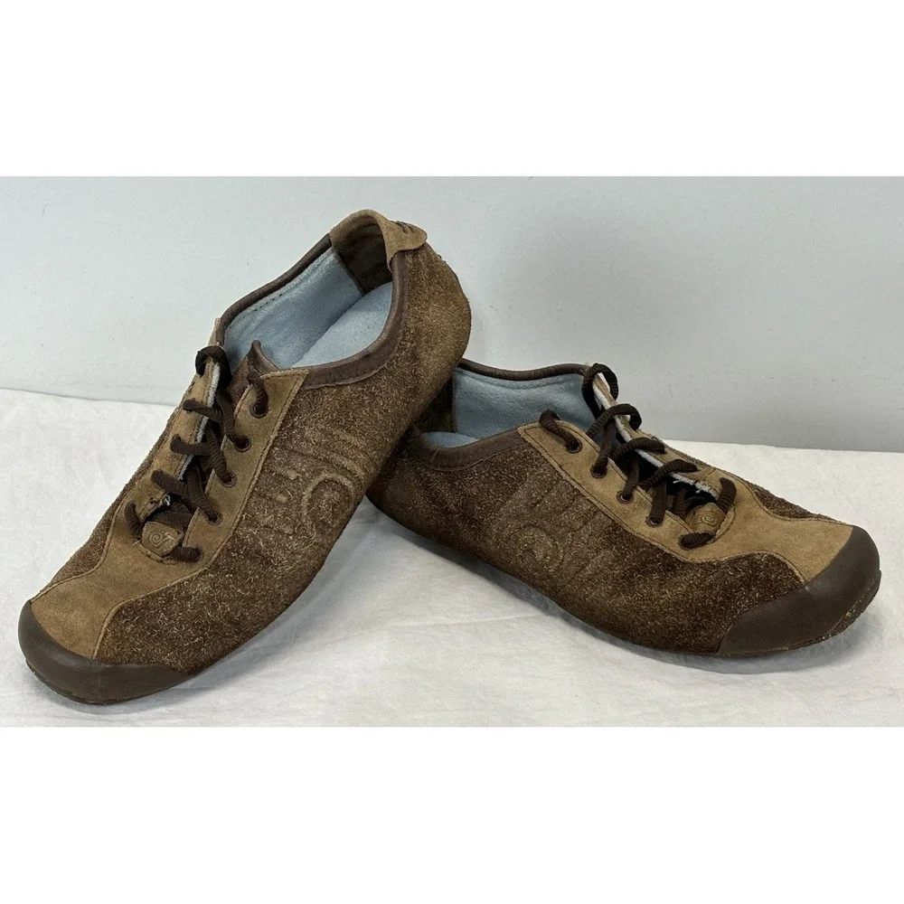 Teva Keagan Comfort Shoes Women's 9.5 Brown Suede Lace Up Sneakers